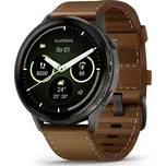 Garmin Venu® 4 - 45 mm Slate / Black silikonový řemínek a Brown kožený řemínek 010-03014-03 + 5 let záruka a dárek ZDARMA