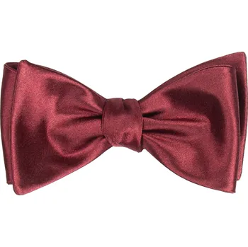 Motýlek Vínově červený vázací pánský motýlek lesklý