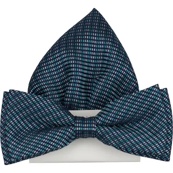 Motýlek Tyrkysově modrý pánský motýlek s jemným vzorem včetně kapesníčku