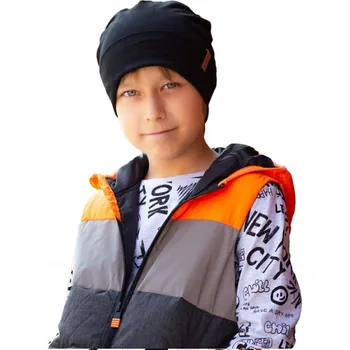 Čepice Čepice přechodová bavlněná dvojitá MOBA černá YOCLUB 50-52