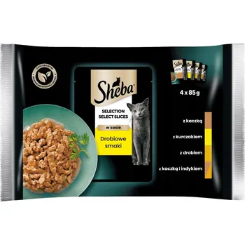 Krmivo pro kočku Sheba Krmivo pro kočky kočky s drůbeží příchutí SELECTION SELECT PLÁTKY v omáčce 4x85g