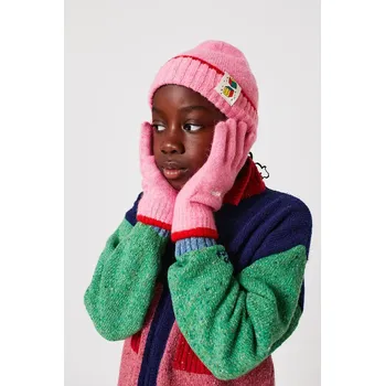 Rukavice Dětské rukavice s příměsí vlny Bobo Choses 225AI036 růžová 30X, vel. 6-11 let