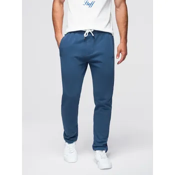 Pánské tepláky bez podšívky - tmavě modré V4 OM-PABS-0206 - XXL