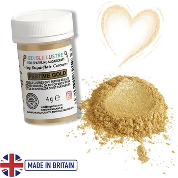Prachový lesk Sugarflair Festive Gold, zlatý pudr 4 g Prachový lesk - prémiové mikro glitry