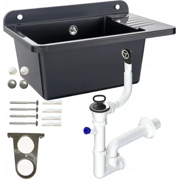 Granitový dřez Jednokomorový dřez Botle polystyren černý