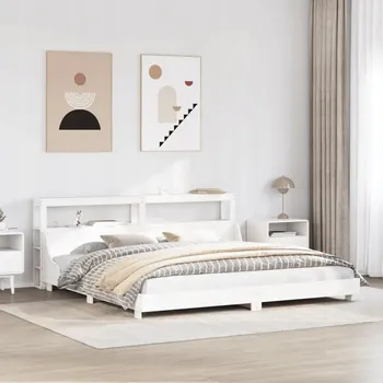 Postel vidaXL Postel bez matrace 180 x 200 cm masivní borovice [3306413] Barva: Bílá