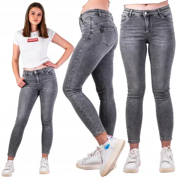 Dámské oblečení R.XS DÁMSKÉ DŽÍNY push up úzké nohavice ŠEDÉ ZOXI