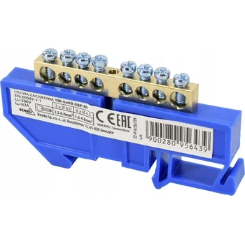 Rozvaděč SVORKOVNICE NA DIN LIŠTU 6x9 8-PÓLOVÁ MODRÁ SCHELINGER 1 KS