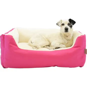 Pelíšek pro psa Samohýl Exclusive Rina pelech růžový/bílý 100 × 75 cm