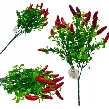 umělá květina UMĚLÉ KVĚTINY PAPRIČKY CHILLI ČERVENÉ JAKO ŽIVÉ VĚTVIČKA PAPRIČEK