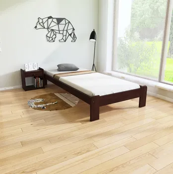 Postel Maxi Postel z masivu Adam 90 x 200 cm - barva Ořech + matrace Medical ROŠT ZDARMA