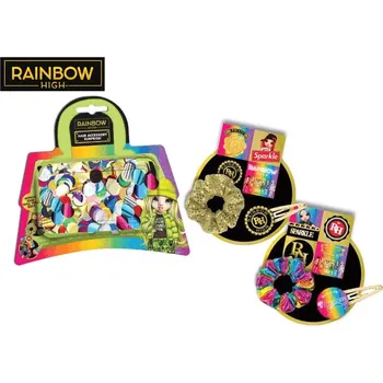Panenka Rainbow High - sada vlasových doplňků 2barvy na kartě