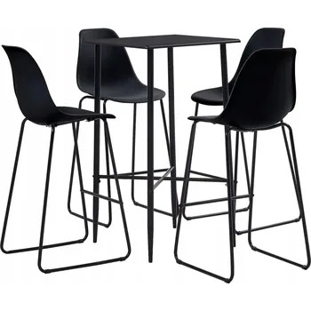 Jídelní set 5dílná barová souprava, plast, černá