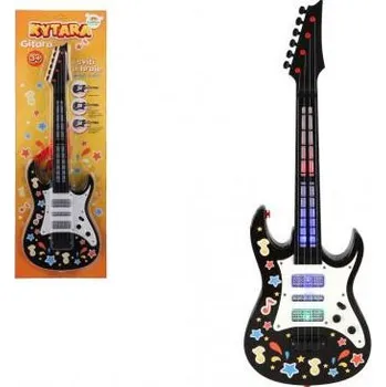 Hračka pro nejmenší Teddies Kytara plast 53 cm s popruhem na baterie se zvukem se světlem