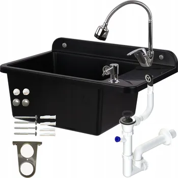 Granitový dřez Technický dřez pracovní komora baterie dávkovač