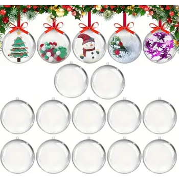 Vánoční dekorace 12 x Vánoční Baňky VÁNOČNÍ KOULE AKRYLOVÁ 8CM KULA PLNÁ SKLÁDACÍ KOULE DECOUPAGE DIY
