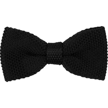 Motýlek Černý pánský pletený motýlek