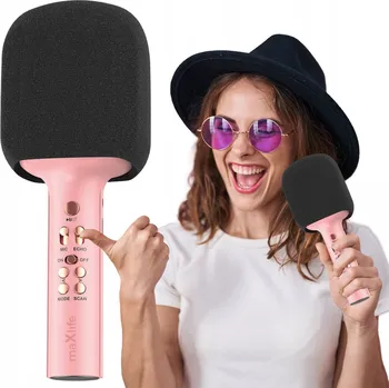 Mikrofon Maxlife mikrofon s Bluetooth reproduktorem MXBM-600 růžový