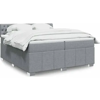 Postel Čalouněná dvoulůžková postel VidaXL 200x200 cm, odstíny šedé