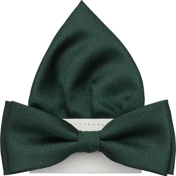 Motýlek Smaragdově zelený pánský motýlek jemně žíhaný včetně kapesníčku