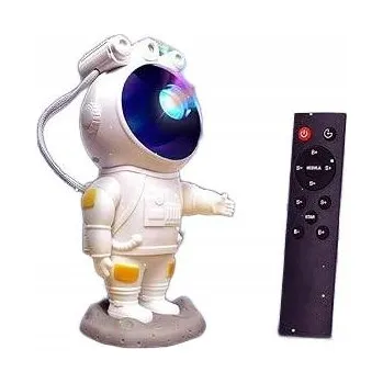 Lampička Projektor noční oblohy Astronaut s dálkovým ovládáním LED mlhovina lampa 360°
