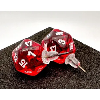 Příslušenství k deskovým hrám Chessex Náušnice Chessex Translucent Red D20 - pecka - 54501