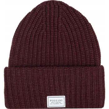 Čepice Čepice Beanie Široká manžeta PUCCINI Burgundská CZ2311 3B