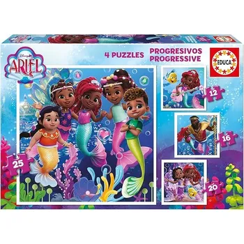 Puzzle Disney Ariel 4v1 (12,16,20,25 dílků)