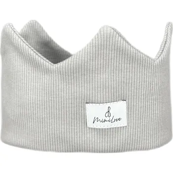 Čelenka Mimilove Bavlněná čelenka KORUNKA 1-3 let Šedá