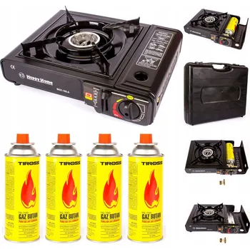 Turistický vařič Cestovní plynový vařič Happy Home 2500 W ocelový s kartuší