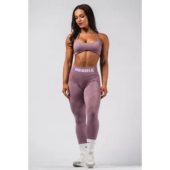 Dámské legíny NEBBIA Bezešvé extra push-up legíny s vysokým pasem Flow Seamless růžové S