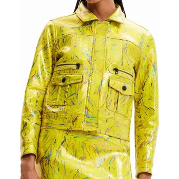 Dámská casual bunda Koženková bunda Desigual, M (Dámská koženková bunda značky Desigual )