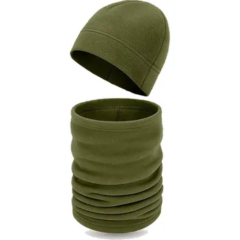 Čepice Čepice Beanie s multifunkční šálou - Winter Pack olive