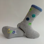 Trepon Dětské sportovní froté ponožky SMAJLÍK Barva: šedý melír, Velikost: 22 - 23 (33,5 - 35)