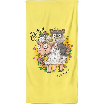 Osuška 140 x 70 cm Kočičí znamení - Beran