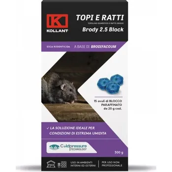 Hubení hlodavce Kollant Brody 2.5 Block - voskové bloky 300g