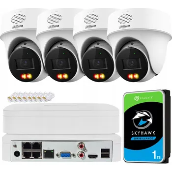 Bezpečnostní kamera Monitorovací sada 4 otočných kamer 4MPx DAHUA Mikrofon Reproduktor Náhled