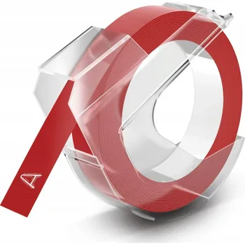 Pásek do tiskárny Dymo S0898150 520102, 9mm x 3m, bílý tisk/červený podklad, originální páska