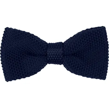 Motýlek Tmavě modrý pánský pletený motýlek