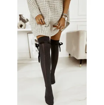 Dámské ponožky Dámské nadkolenky tmavě šedé