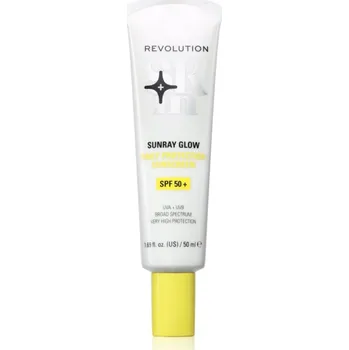 Opalování Revolution Skincare Sunray Glow Daily Protection opalovací krém na obličej pro rozjasnění pleti SPF 50+ 50 ml