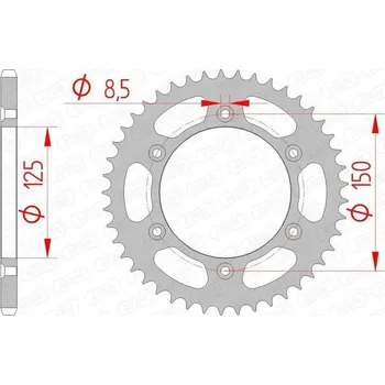 Nářadí na motocykly Ocelová zadní rozeta Afam 71304 52 zubů, rozměr 520