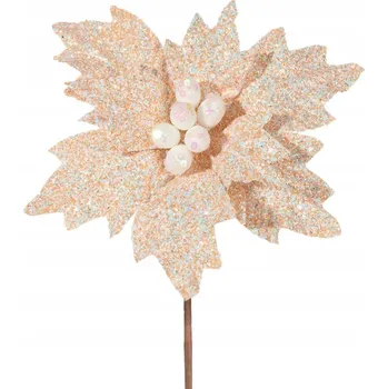 Vánoční dekorace VÁNOČNÍ DEKORATIVNÍ KVĚTINA 109 20X15 CM BÍLÁ