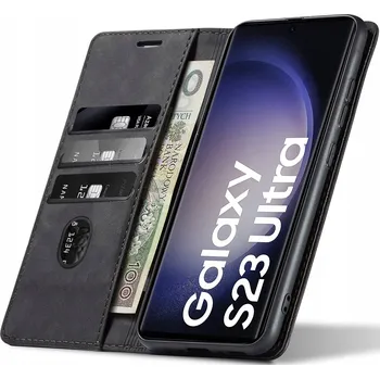 Pouzdro na mobilní telefon Flipové pouzdro Nela-Styl pro Samsung Galaxy S23 Ultra, černé