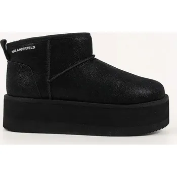 Dámská zimní obuv Semišové sněhule Karl Lagerfeld THERMO černá barva, KL48523 KL48523.5S0 99X, EUR 37