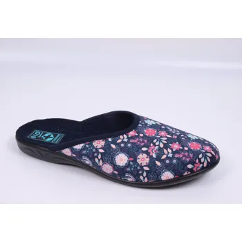 Dámské pantofle Dámské bačkory papuče ADANEX SARA 29844 modré s květy s uzavřenou špičkou velikost: 38