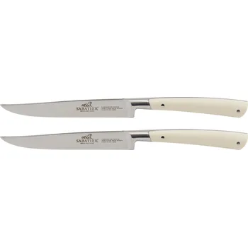 Kuchyňský nůž Steakový nůž EDONIST 12 cm, sada 2 ks, nerezové nýty, bílá, Lion Sabatier