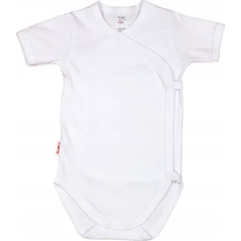 Kojenecký body Zavinovací body s krátkým rukávem 100% Bavlna BÍLÉ, velikost 68 KLEKLE