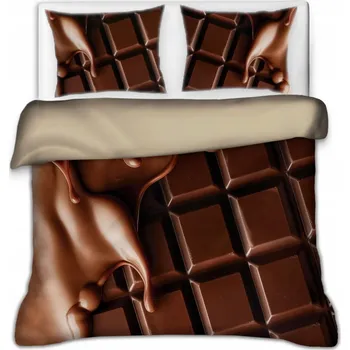 Povlečení OBOUSTRANNÉ POVLEČENÍ 160x200 TABULKA ČOKOLÁDY HNĚDÁ ČOKOLÁDA