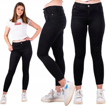 Dámské džíny Vel. M DÁMSKÉ DŽÍNY push up úzké nohavice černé LEXI